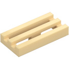 LEGO Beige Fliese 1 x 2 Gitter (mit Unterrohr) (2412 / 30244)