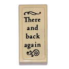 LEGO Tan Tile 1 x 2 with Book Page ‘There and back again’ Sticker with Groove (3069)
