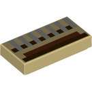 LEGO Tan Tile 1 x 2 with Decoration with Groove