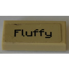 LEGO Tan Tile 1 x 2 with "Fluffy" Sticker with Groove (3069)