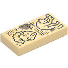 LEGO Tan Tile 1 x 2 with Hyde Monster and Scribbles with Groove (3069)