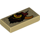 LEGO Tan Tile 1 x 2 with Monster Head with Groove (3069)