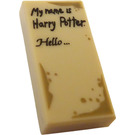 LEGO Bronzer Tuile 1 x 2 avec 'My name is Harry Potter' et 'Hello' avec rainure (3069)