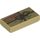 LEGO Tan Tile 1 x 2 with Package with String and "Top Secret" with Groove (3069 / 104987)