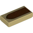 LEGO Tan Tile 1 x 2 with Wooden Door with Groove (3069 / 104990)