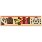 LEGO Tan Tile 1 x 4 with Adventurers and Hieroglyphs (2431)