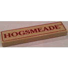 LEGO Beige Flise 1 x 4 med Hogsmeade Sign (2431 / 49065)