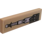 LEGO Tan Tile 1 x 4 with Turret (Left) Sticker (2431)