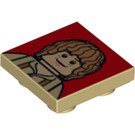 LEGO Tan Tile 2 x 2 Inverted with Bilbo Baggins (11203 / 13004)