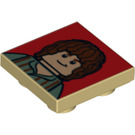 LEGO Brungul Bricka 2 x 2 Omvänd med Frodo (11203 / 13003)