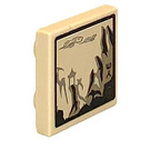LEGO Tan Tile 2 x 2 Inverted with Picture of Cliffs an "MR" (Ninjago Language) Sticker (11203)