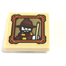 LEGO Beige Fliese 2 x 2 Invertiert mit Wizard mit Brown Hut Aufkleber (11203)