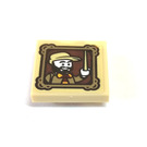 LEGO Tan Tile 2 x 2 Inverted with Wizard with Tan Cap Sticker (11203)
