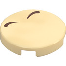 LEGO Tan Tile 2 x 2 Round with Bowser Eyebrows with Bottom Stud Holder (14769 / 69093)