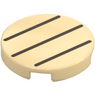 LEGO Tan Tile 2 x 2 Round with Dry Bones Stomach with Bottom Stud Holder (69084 / 107979)