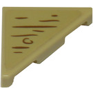 LEGO Tan Tile 2 x 2 Triangular with brown lines Sticker (35787)