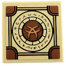 LEGO Tan Tile 2 x 2 with Ancient Relic with Runes Sticker with Groove (3068)