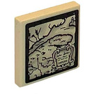 LEGO Tan Tile 2 x 2 with Antique Map Sticker with Groove (3068)