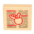 LEGO Tan Tile 2 x 2 with Apple Sticker with Groove (3068)