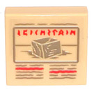LEGO Beige Fliese 2 x 2 mit Artifacts Description Box Aufkleber mit Nut (3068)