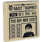 LEGO Beige Fliese 2 x 2 mit Daily Prophet The Boy Who Lies Newspaper mit Nut (3068 / 100048)