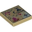 LEGO Tan Tile 2 x 2 with Dragon Egg Map with Groove (3068 / 25621)