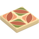 LEGO Tan Tile 2 x 2 with Four way red floor tile with Groove (3068 / 101776)