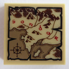 LEGO Tan Tile 2 x 2 with 'Gondor' Map Sticker with Groove (3068)