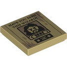 LEGO Tan Tile 2 x 2 with "Have you seen this wizard" with Groove (3068 / 103058)
