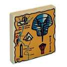 LEGO Zandbruin Tegel 2 x 2 met Hieroglyphs en Map met groef (3068)