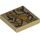 LEGO Tan Tile 2 x 2 with Marauder's Map with Groove (3068)