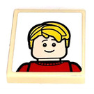 LEGO Tan Tile 2 x 2 with Picture of Kevin McCallister Sticker with Groove (3068)