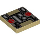 LEGO Beige Fliese 2 x 2 mit Pipes und Rebellion Logo mit Nut (3068 / 83706)