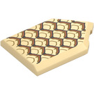 LEGO Beige Flise 2 x 3 Pentagonal med Grøn Scales (101522 / 105775)