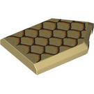 LEGO Tan Tile 2 x 3 Pentagonal with Green Scales (101522 / 105775)