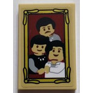 LEGO Tan Tile 2 x 3 with Dursley Family Portrait Sticker (26603)