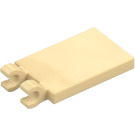 LEGO Beige Laatta 2 x 3 jossa Vaakasuora Clips (Paksut avoimet 'O'-klipsit) (30350 / 65886)