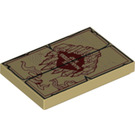 LEGO Tan Tile 2 x 3 with Marauders Map (26603 / 93685)