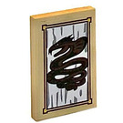 LEGO Tan Tile 2 x 3 with Painting of the Great Devourer Sticker (26603)