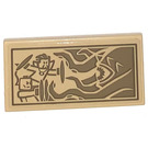LEGO Tan Tile 2 x 3 with Strange and Wong fighting against Alien Sticker (26603)