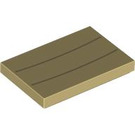 LEGO Beige Laatta 2 x 3 jossa Sumo Bro Tumma beige Lines (26603 / 100444)