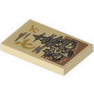 LEGO bronzer Tuile 2 x 3 avec Temple et Dragons Picture Autocollant (26603)