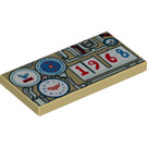 LEGO Tan Tile 2 x 4 with "1968" and Clock (29673 / 87079)
