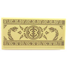 LEGO Tan Tile 2 x 4 with Anacondrai Snake Designs and Scrollwork Sticker (87079)