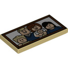 LEGO Tan Tile 2 x 4 with Incredibles / Parr Family Portrait (38132 / 87079)