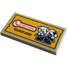 LEGO Tan Tile 2 x 4 with Phone '555-DOG' and Two Dogs in a Box Sticker (87079)