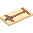 LEGO Tan Tile 2 x 4 with Pixelated Saddle Harness (87079)