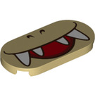 LEGO Tan Tile 2 x 4 with Rounded Ends with Iggy Mouth with Teeth (66857 / 100441)