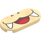 LEGO Tan Tile 2 x 4 with Rounded Ends with Larry Face (76884 / 103802)