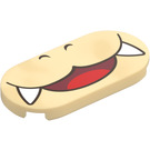 LEGO Tan Tile 2 x 4 with Rounded Ends with Roy Snout and Mouth (66857)